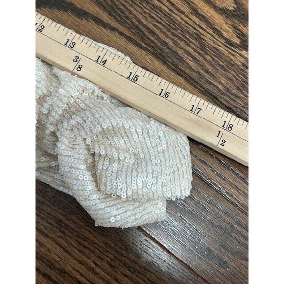 Generation Love Allegra Sequin Romper Faux Wrap Ruched Sleeve Surplice Shell L - Picture 5 of 11